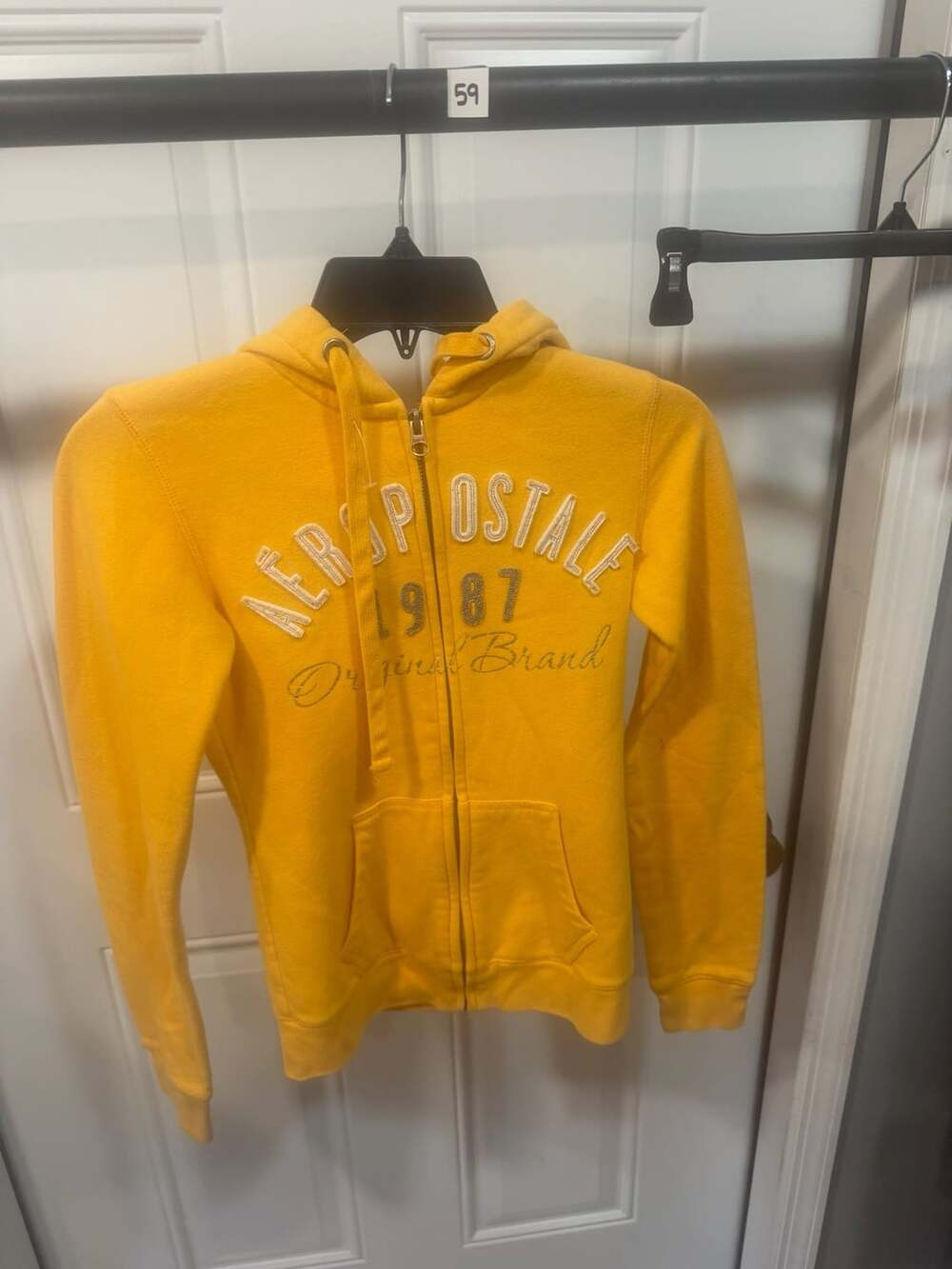 Aeropostale Full-Zip Hoodie Size XS Yellow Fleece